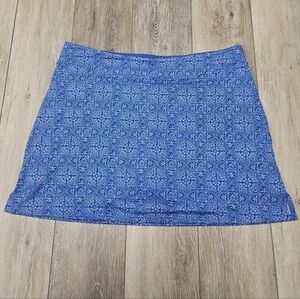 Tranquility Athletic Skirt Skort Blue Floral Womens Large Athliesure Activewear